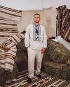 Вишиванка чоловіча "Заквітчана (1)"(сіра)