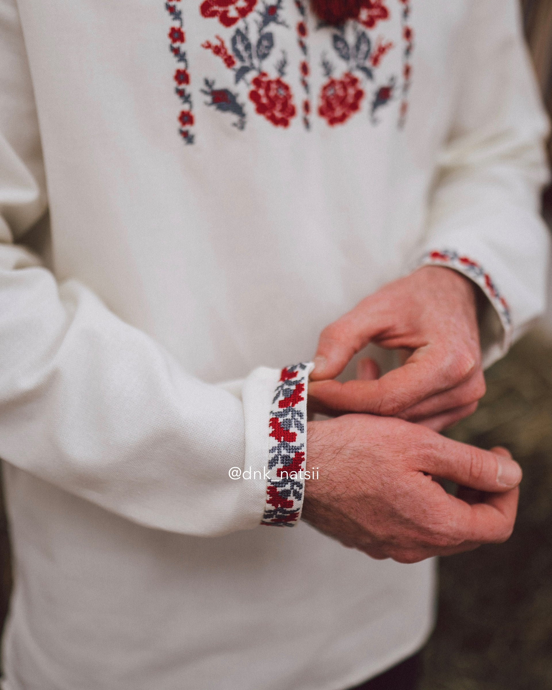 Вишиванка чоловіча "Ликерія"(молочна)