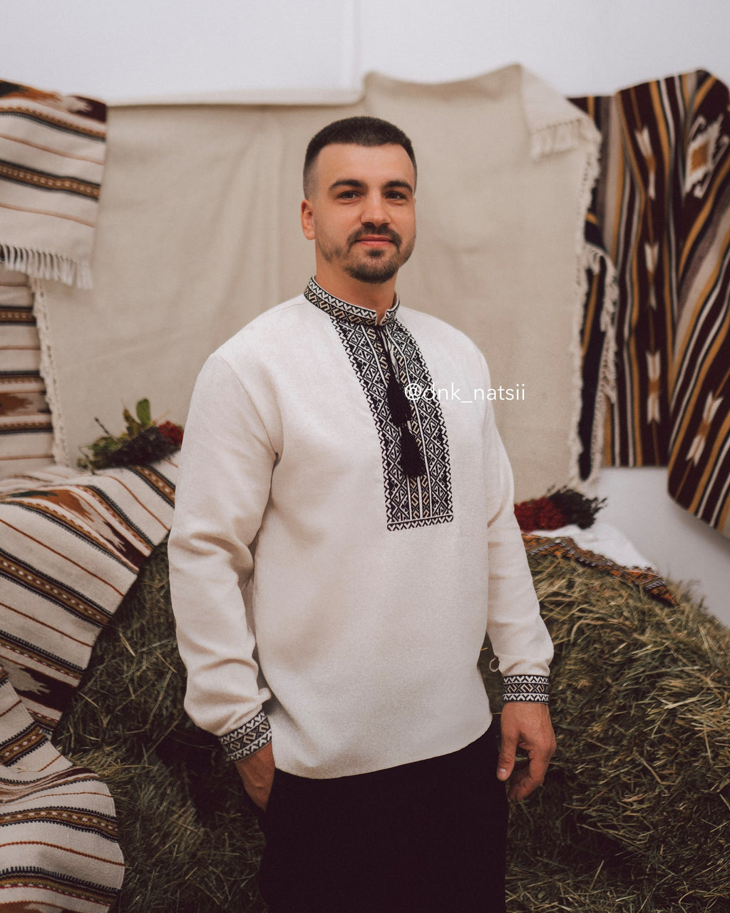 Вишиванка чоловіча "Черемош (3)"(бежева)