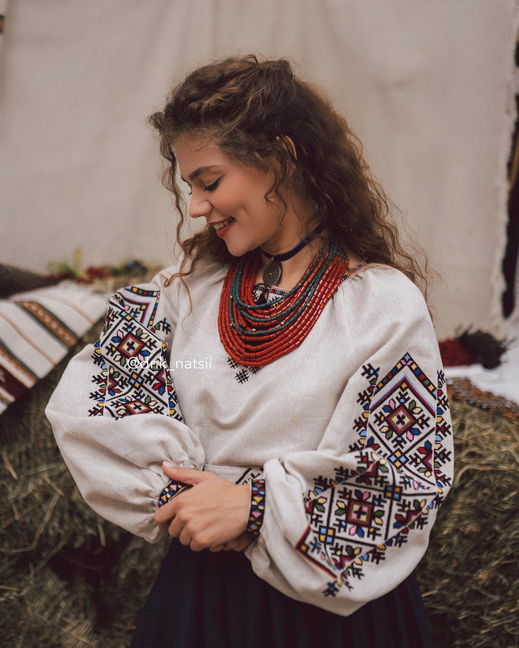 Вишита сукня "Берегиня (1)"(сіра)