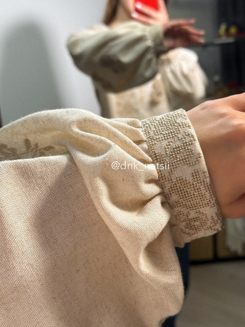 Сорочка жіноча бежева Заквітчана (4) Розмір S-М