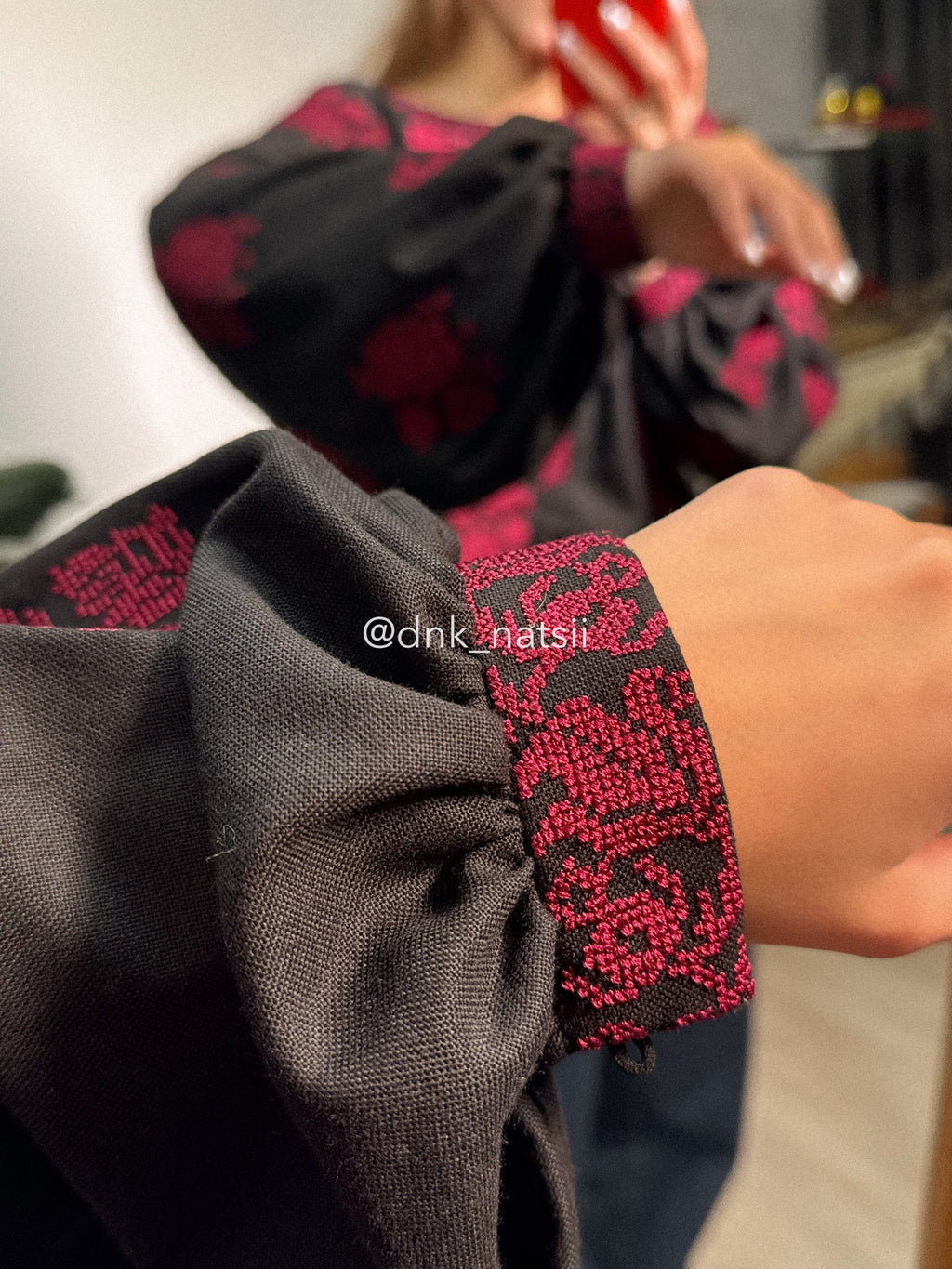 Сорочка жіноча чорна Заквітчана (5) Розмір S-М