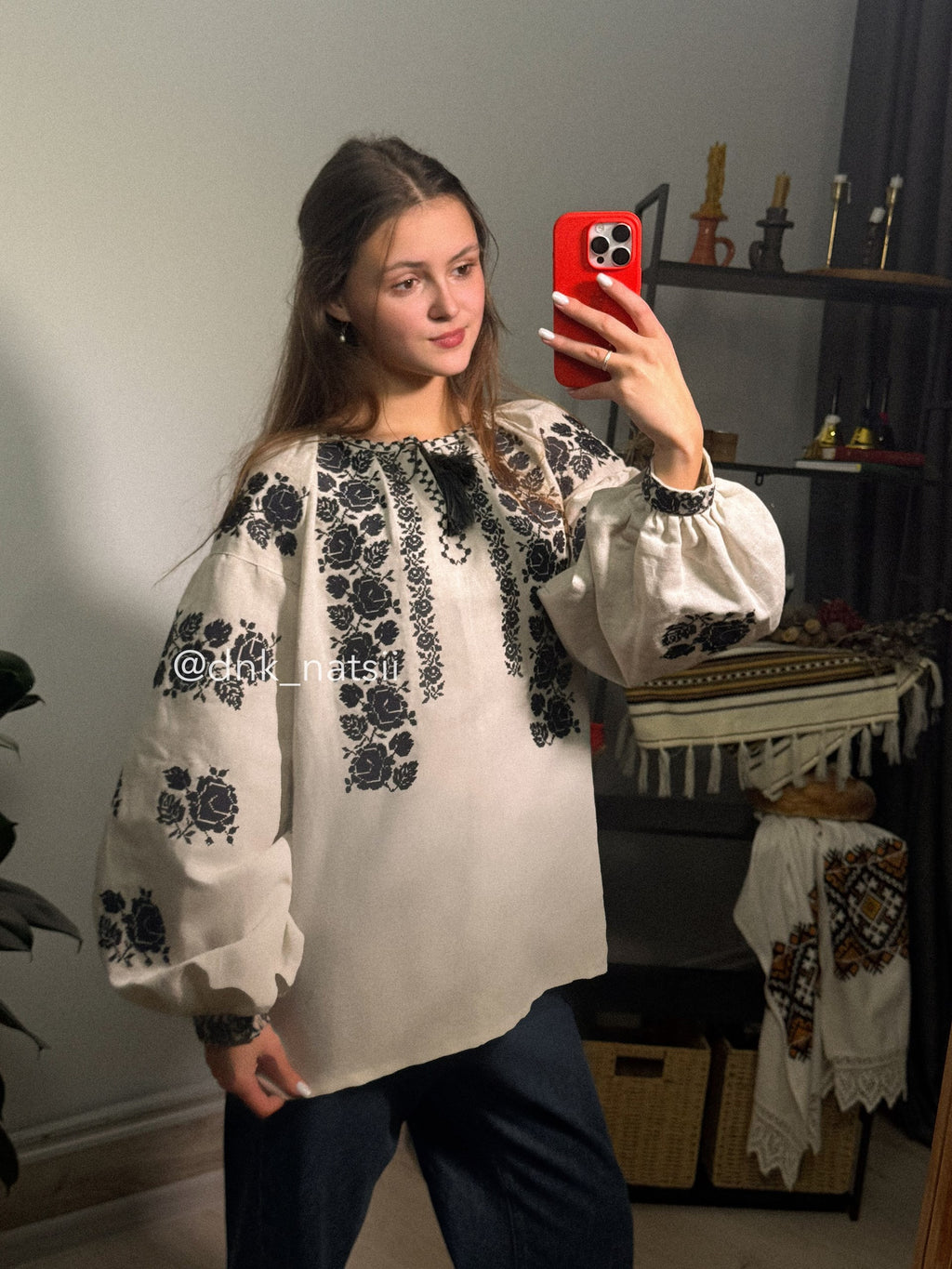 Сорочка жіноча сіра Заквітчана (1) Розмір S-М