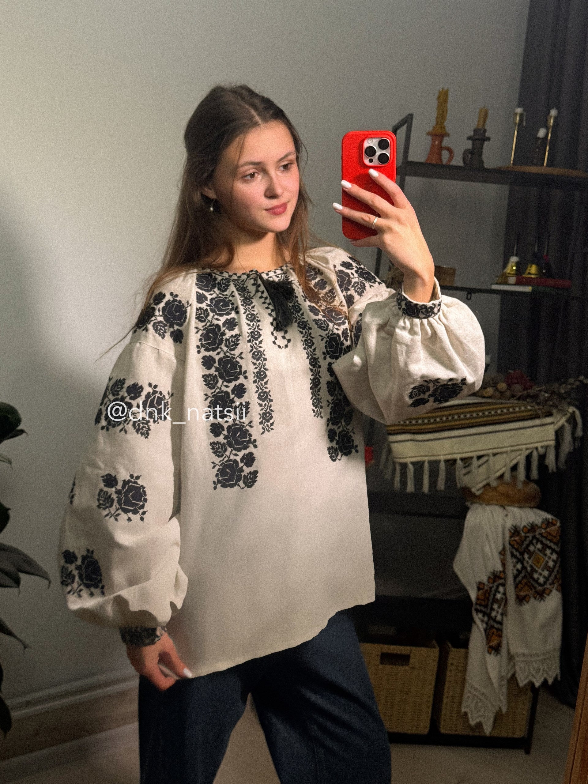 Сорочка жіноча сіра Заквітчана (1) Розмір S-М