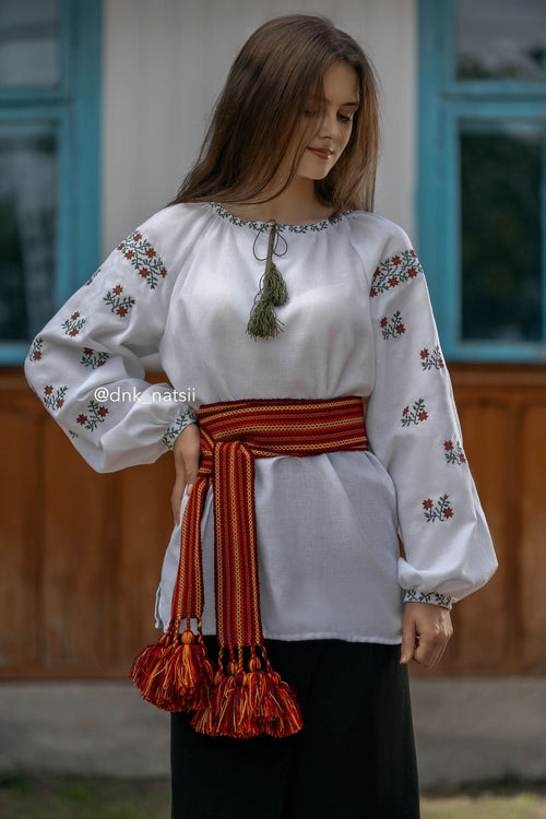 Вишиванка жіноча "Лелія (2)"(біла) - Інтернет-Магазин вишиванок ДНК Нації
