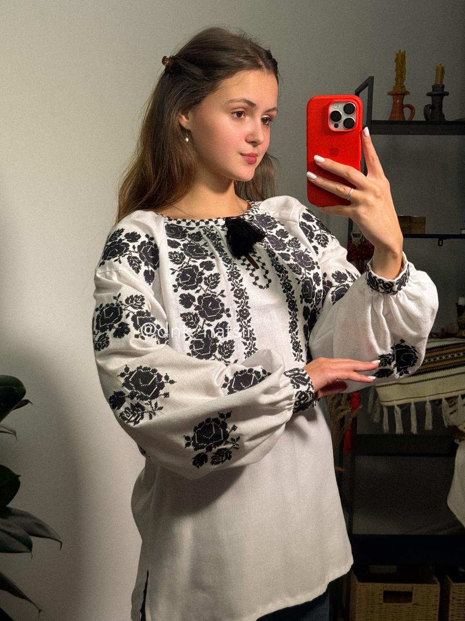 Сорочка жіноча біла Заквітчана (1) Розмір S-М