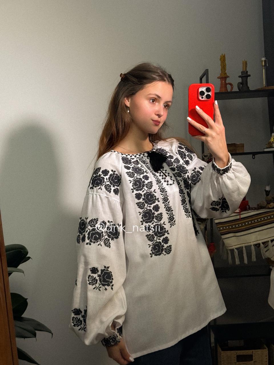 Сорочка жіноча біла Заквітчана (1) Розмір S-М