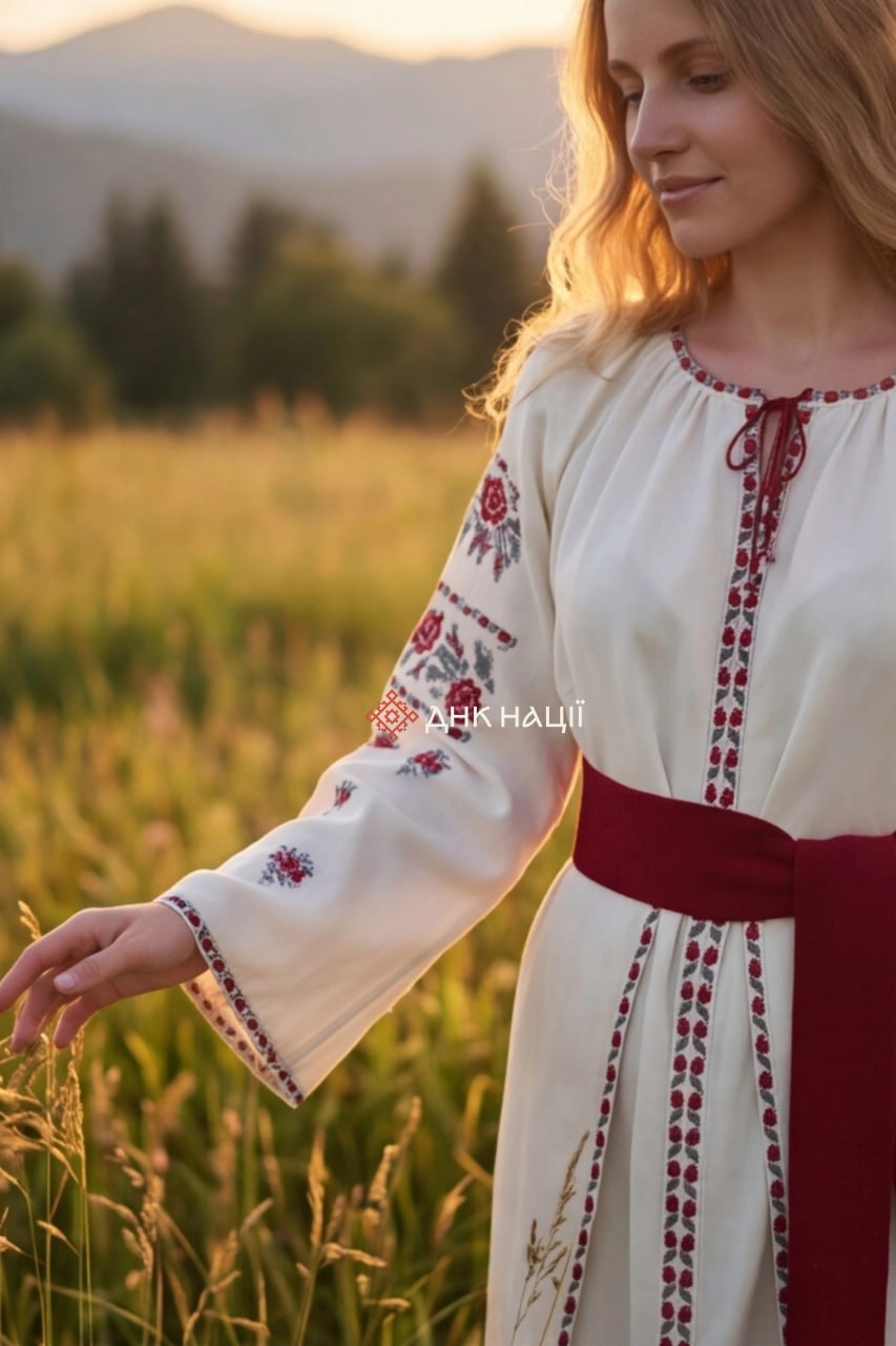 Вишита сукня "Вілія (2)"(молочна)