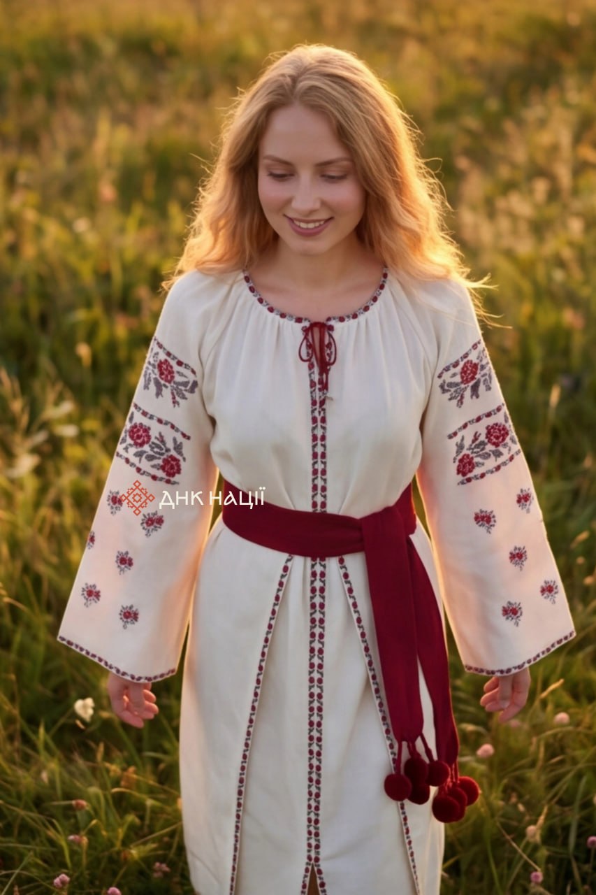 Вишита сукня "Вілія (2)"(молочна)