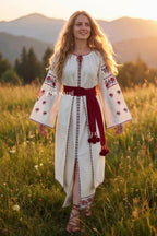 Вишита сукня "Вілія (2)"(молочна)