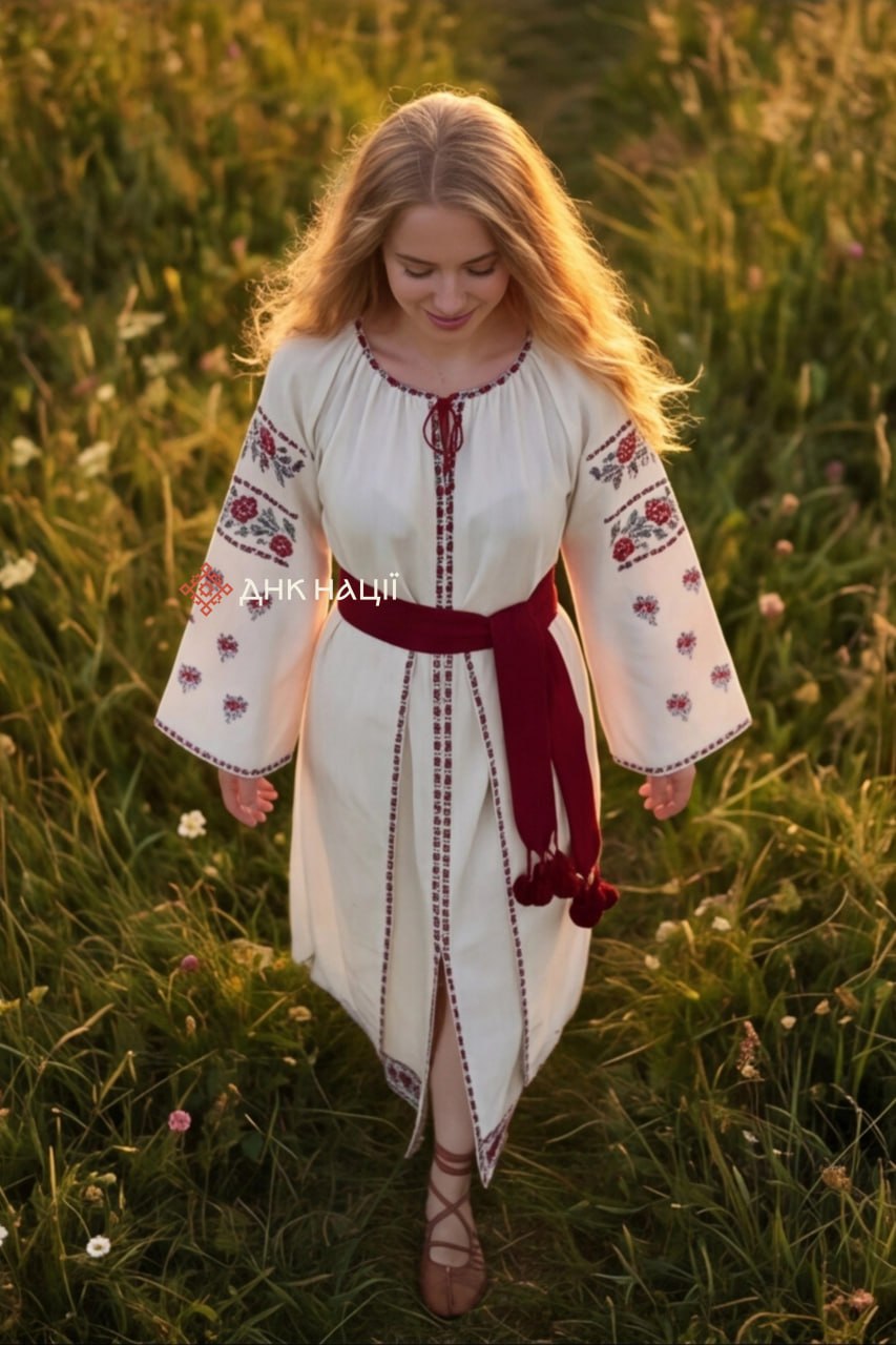 Вишита сукня "Вілія (2)"(молочна)